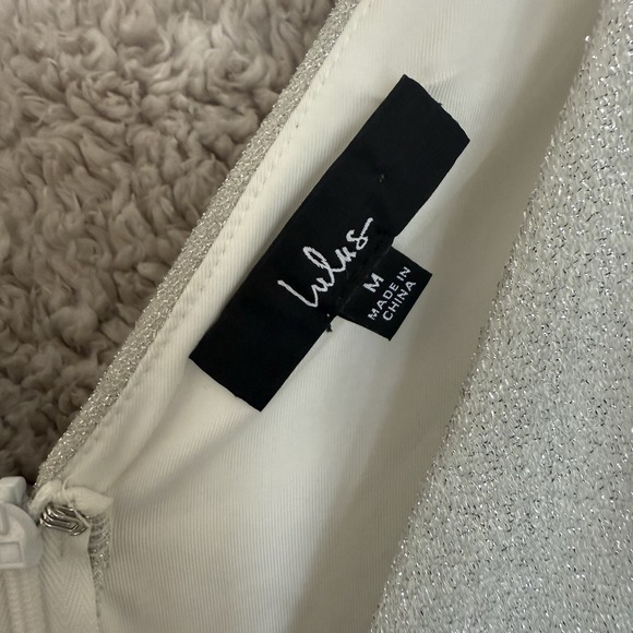 Lulus Mini Dress Women M Silver Side Cut Out Sleeveless Party Cocktail New Years - Picture 3 of 8